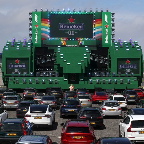 ZANDVOORT, NETHERLANDS - JULY 05: A general view as guest of Heineken® celebrate the return of F1® with a Heineken® 0.0 #NowYouCan Drive-In viewing experience of the Austrian GP, at the Circuit Zandvoort on July 05, 2020 in Zandvoort, Netherlands. (Photo by Dean Mouhtaropoulos/Getty Images)